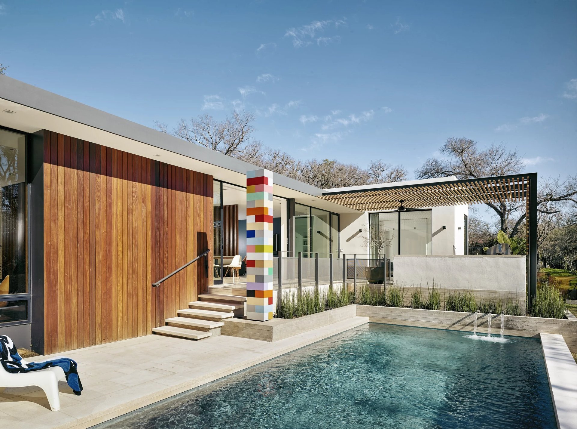 Modern custom pool and home in Austin during the consultation phase