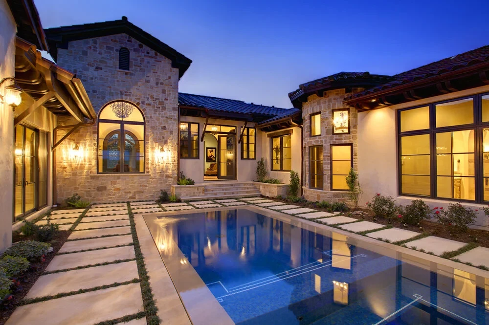 Courtyard custom pool by Modern Pools in Austin