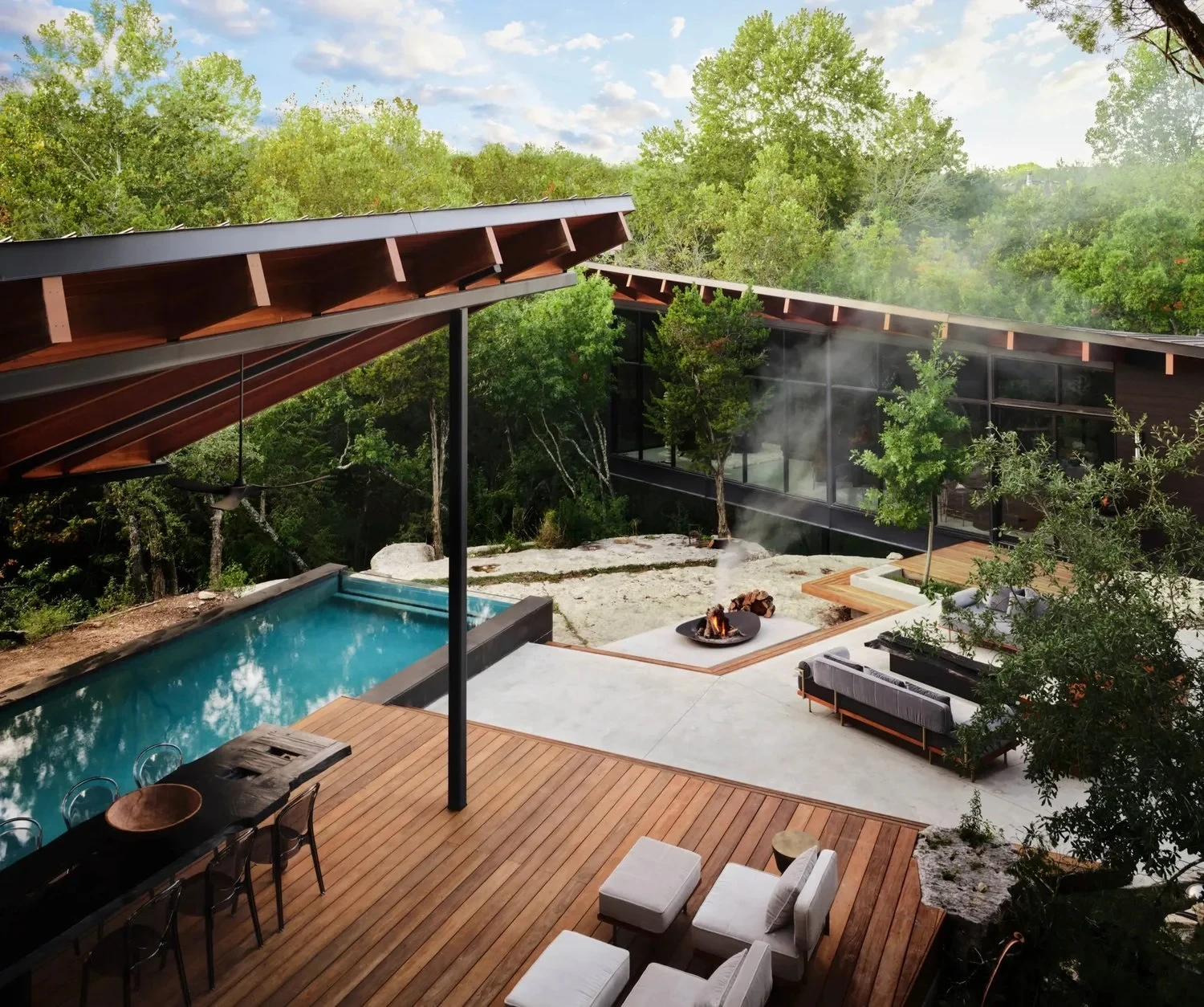 Falling Leaves custom pool by Modern Pools in Austin